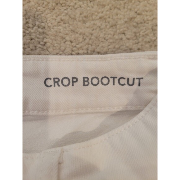 NWT Warp + Weft Crop Bootcut Jean Denim  White Women Size 0/25 Stretchy - Picture 9 of 12